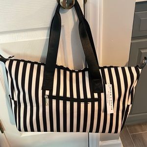 Alice + Olivia striped overnight duffel bag